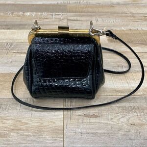 🌟 VINTAGE Faux Croc Patent Crossbody Purse Bag